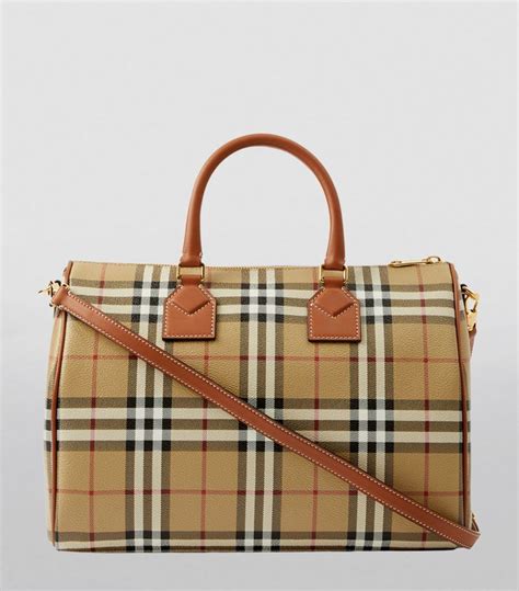 burberry bowling tasche nova|Medium Check Bowling Bag in Archive beige/briar brown.